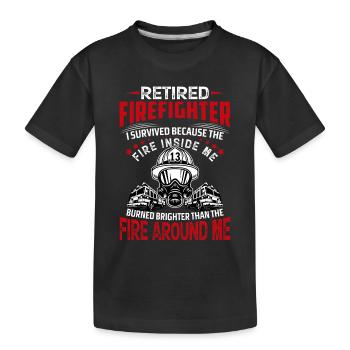 Feuerwehrmann - Kinder Premium Bio T-Shirt - Schwarz - Vorne