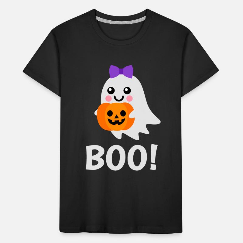 Halloween Design - Cute Ghost Jack o Lantern Kids' Premium Organic T-Shirt