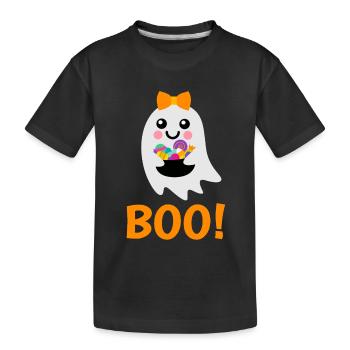 Ghost Boo! with sweets tour for your children - Kids' Premium Organic T-Shirt - black - Front