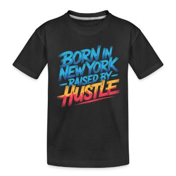 Né à New York – Hustle Streetstyle - T-shirt bio Premium Enfant - noir - Devant