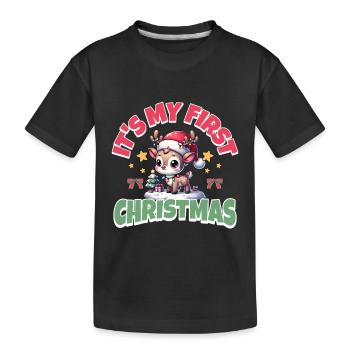 Conception de rennes pour Noël et l’hiver - T-shirt bio Premium Enfant - noir - Devant
