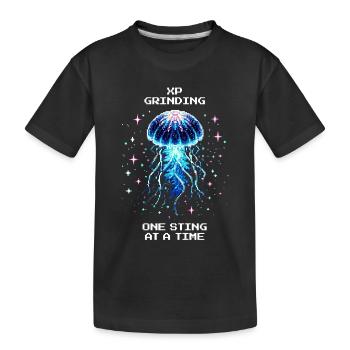 XP-Grind: Ein Stich nach dem anderen | Quallen - Kinder Premium Bio T-Shirt - Schwarz - Vorne