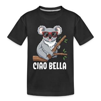 Ciao Bella - Kinder Premium Bio T-Shirt - Schwarz - Vorne