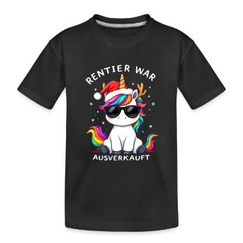 Renne a été vendu Licorne Noël - T-shirt bio Premium Enfant - noir - Devant
