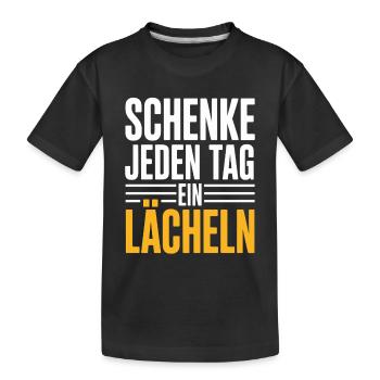Offrez un sourire chaque jour – message positif - T-shirt bio Premium Enfant - noir - Devant