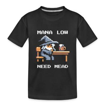 Mana leer? Met hilft! | Zauberer RPG Witz - Kinder Premium Bio T-Shirt - Schwarz - Vorne