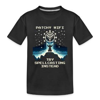 Wi-Fi faible ? La magie au lieu du streaming | Blague de nerd - T-shirt bio Premium Enfant - noir - Devant