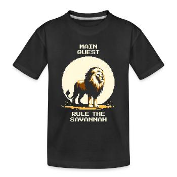 Quête principale : Régner sur la savane | Lion Wilderness - T-shirt bio Premium Enfant - noir - Devant