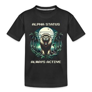 Alpha-Status aktiv | Löwe Dominanz Natur - Kinder Premium Bio T-Shirt - Schwarz - Vorne