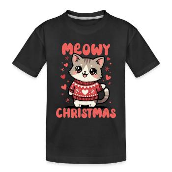 Noël miaou - T-shirt bio Premium Enfant - noir - Devant