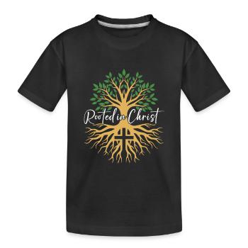 Enraciné en Christ – Tree & Cross Faith - T-shirt bio Premium Enfant - noir - Devant