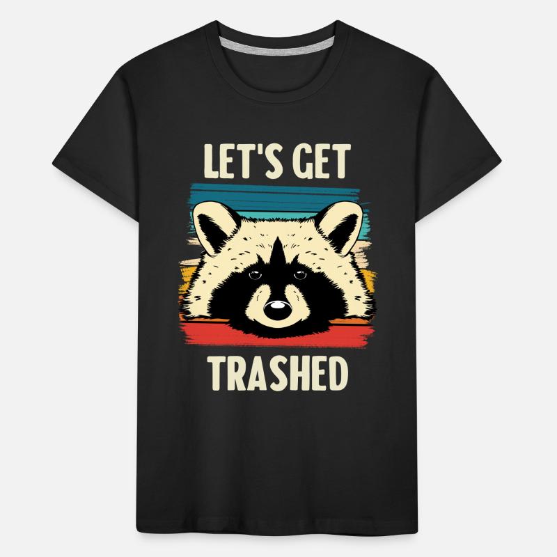 Raccoon Retro Stripes – Let's Get Trashed Kids' Premium Organic T-Shirt