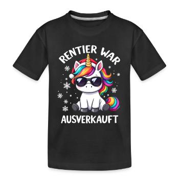Christmas Reindeer Was Sold Out Unicorn - Kids' Premium Organic T-Shirt - black - Front