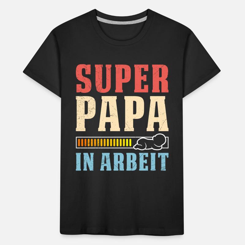 Soon dad SUPER DADDY IN WORK Funny Kids' Premium Organic T-Shirt