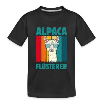 Alpaca Fan ALPACA FLÜSTERER Lama Lustiges - Kids' Premium Organic T-Shirt - black - Front