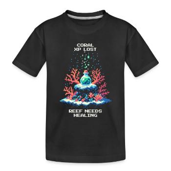 XP de corail perdu | Récif corallien, Conservation marine - T-shirt bio Premium Enfant - noir - Devant