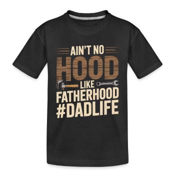 Il n’y a pas de capuche comme la paternité – Chemise de papa - T-shirt bio Premium Enfant - noir - Devant