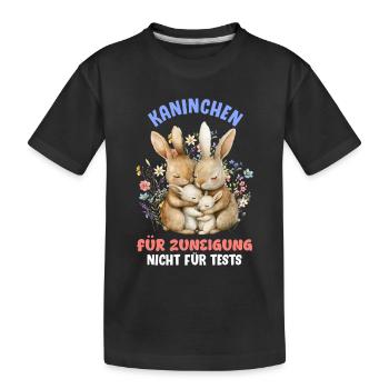Animal welfare RABBITS FOR ADDICTION NOT FOR TESTING - Kids' Premium Organic T-Shirt - black - Front