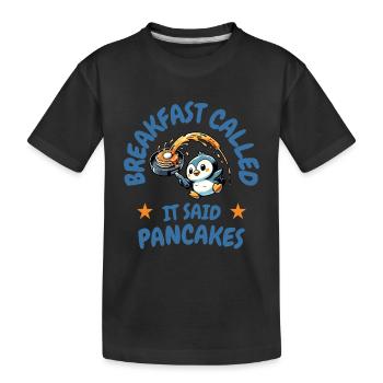 Waffelliebe Lustiges Waffel Design - Kinder Premium Bio T-Shirt - Schwarz - Vorne