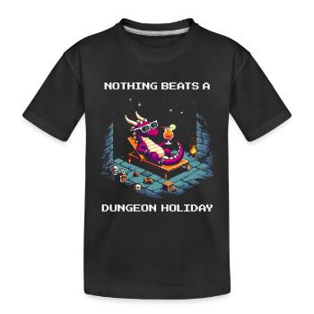 Nichts schlägt Urlaub im Dungeon | RPG, Fantasy - Kinder Premium Bio T-Shirt - Schwarz - Vorne