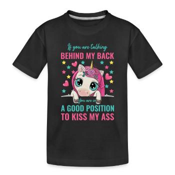 Unicorn - Kids' Premium Organic T-Shirt - black - Front