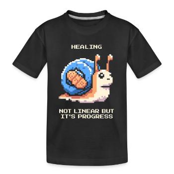 Heilung ist nicht linear | Fortschritt, Genesung - Kinder Premium Bio T-Shirt - Schwarz - Vorne