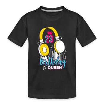 Birthday Queen 23. Geburtstag - Kinder Premium Bio T-Shirt - Schwarz - Vorne
