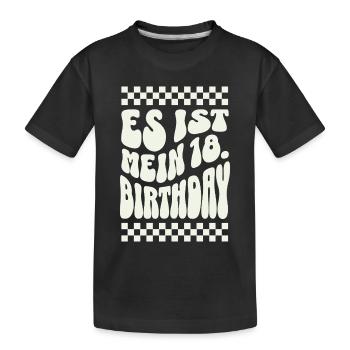 Es ist mein 18. Geburtstag Retro Design - Kinder Premium Bio T-Shirt - Schwarz - Vorne