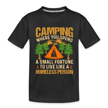Camping - Kids' Premium Organic T-Shirt - black - Front