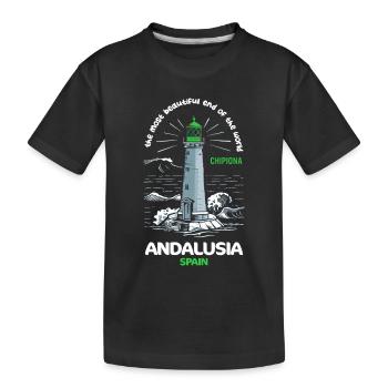 Andalousie Le Plus Bel Endroit du Monde Voyage - T-shirt bio Premium Enfant - noir - Devant
