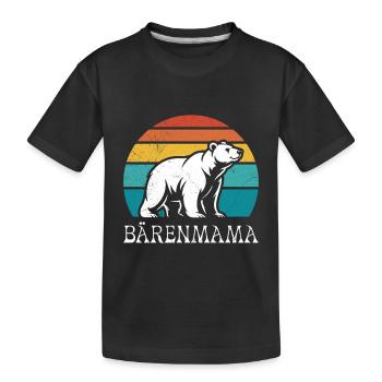 Werdende Mutter BÄRENMAMA Bald Mama Lustiges - Kinder Premium Bio T-Shirt - Schwarz - Vorne