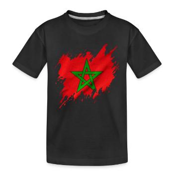 Flagge von Marokko im zerrissenen Stil - Kinder Premium Bio T-Shirt - Schwarz - Vorne