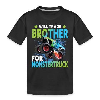 Monstertruck - Kinder Premium Bio T-Shirt - Schwarz - Vorne