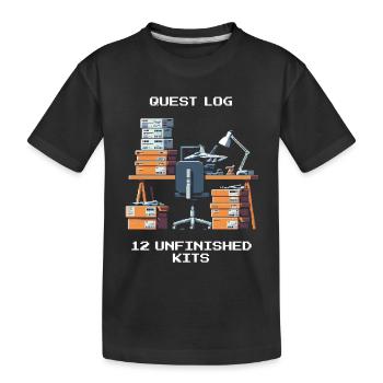 Questlog: 12 unfertige Kits | Modellbau - Kinder Premium Bio T-Shirt - Schwarz - Vorne
