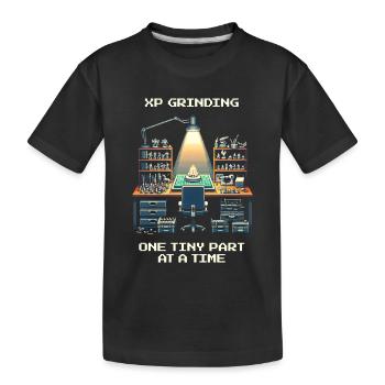 XP Grind: One Part at a Time | Model making - Kids' Premium Organic T-Shirt - black - Front