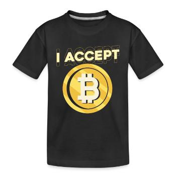 J’accepte le Bitcoin - T-shirt bio Premium Enfant - noir - Devant