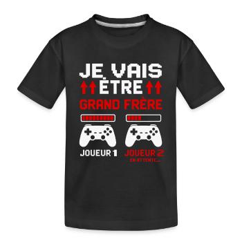 I'm going to be a big brother Future big brother gamer - Kids' Premium Organic T-Shirt - black - Front
