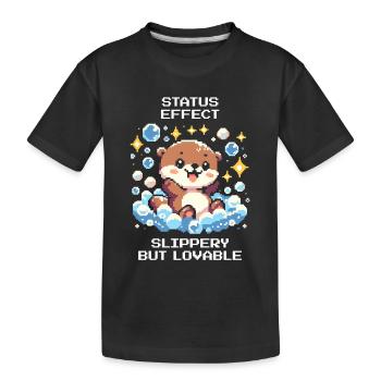 Effet de statut : Glissant mais adorable | Loutre - T-shirt bio Premium Enfant - noir - Devant