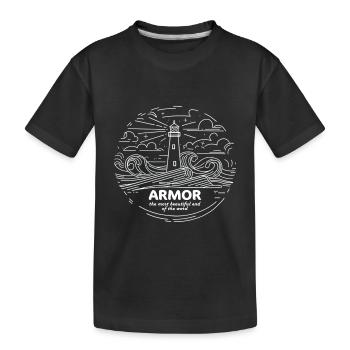 Côtes d'Armor Bretagne Pride T-Shirt - Kinder Premium Bio T-Shirt - Schwarz - Vorne