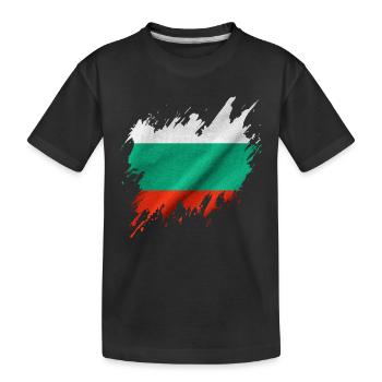 Bulgarian flag, torn style - Kids' Premium Organic T-Shirt - black - Front