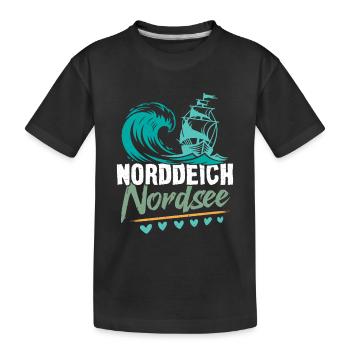 Vacances à la mer du Nord NORDDEICH OSTHOLSTEIN Fun - T-shirt bio Premium Enfant - noir - Devant
