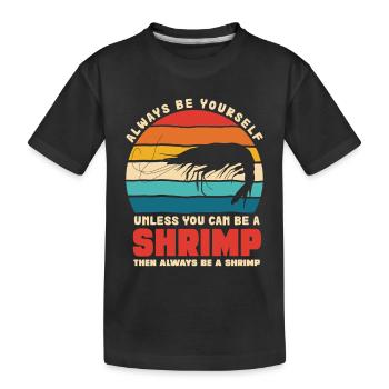 Shrimp Motto Retro Sonnenuntergang - Kinder Premium Bio T-Shirt - Schwarz - Vorne