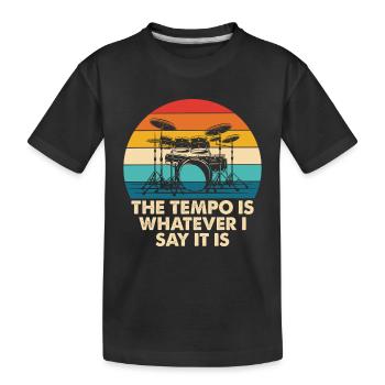 Tambour rétro Tempo Arc-en-ciel - T-shirt bio Premium Enfant - noir - Devant