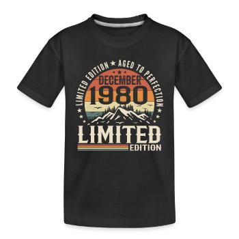 Dezember 1980 - Kinder Premium Bio T-Shirt - Schwarz - Vorne