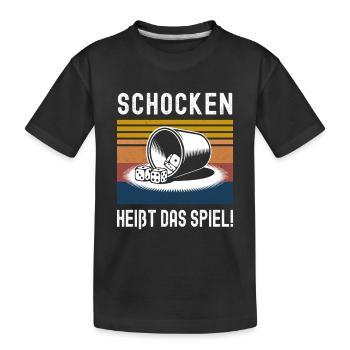 Schocken is the name of the game! Dice Puzzle Jule - Kids' Premium Organic T-Shirt - black - Front
