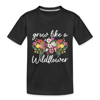 Wachse wie eine Wildblume - Kinder Premium Bio T-Shirt - Schwarz - Vorne