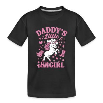 Daddy's little Linedance Girl - Tanz mit Herz - Kinder Premium Bio T-Shirt - Schwarz - Vorne