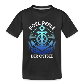 Vacances Mer Baltique POEL PERLE DE LA MER BALTIQUE Drôle - T-shirt bio Premium Enfant - noir - Devant