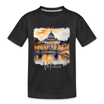 Aquarell des Vatikans - Kinder Premium Bio T-Shirt - Schwarz - Vorne