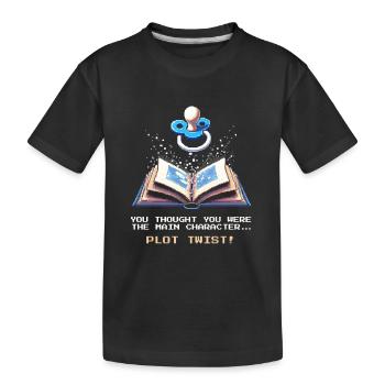 Plot Twist | Das Baby ist jetzt der Held - Kinder Premium Bio T-Shirt - Schwarz - Vorne